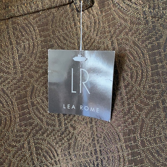 Lea Rome Flare Pants Textured Brown EU Sz 48 NWT - Picture 3 of 9